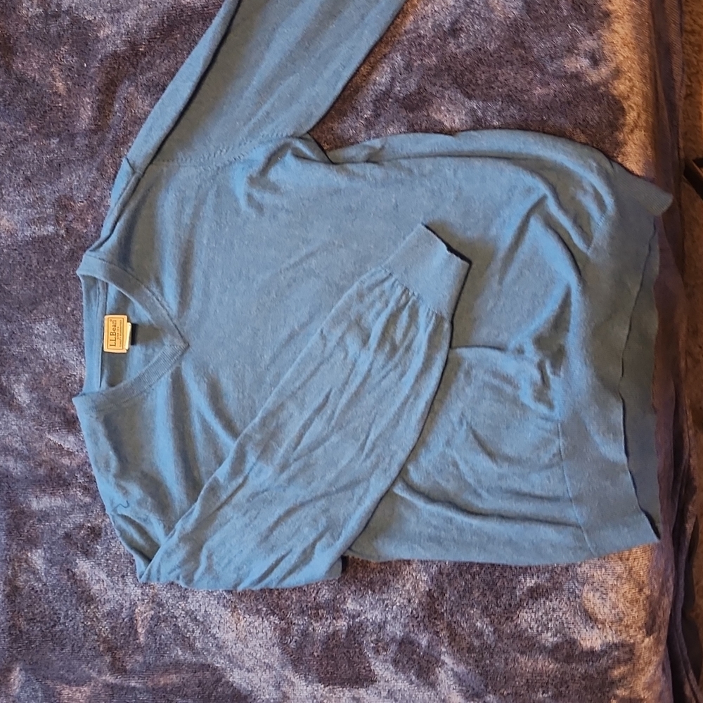 Large LL Bean Cotton and Cashmere Sweater